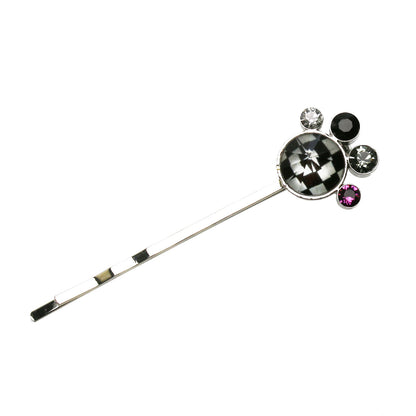 ヘアピン 肉球 市松柄 白黒 高級ヘアピン