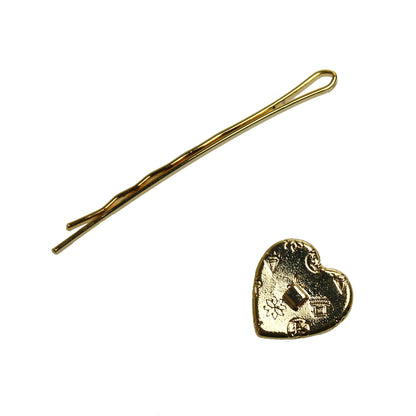 ヘアピン ハート 白黒 的 24k 金 TAMARUSAN