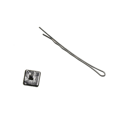 ヘアピン 市松柄 白黒 飾り取り外し可能 TAMARUSAN