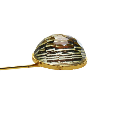 ハットピン 白黒 縞柄 男女兼用 金 ラペルピン