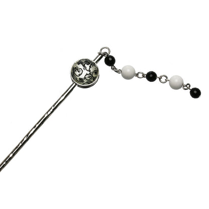 一本挿し かんざし 白黒 シンプル TAMARUSAN