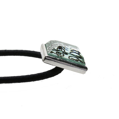 ヘアゴム 唐草 白黒 四角 男女兼用 TAMARUSAN