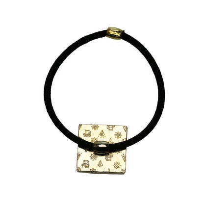 ヘアゴム 唐草 白黒 四角 男女兼用 TAMARUSAN