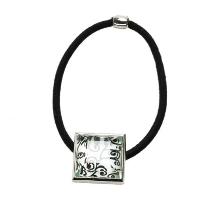 ヘアゴム 唐草 白黒 四角 男女兼用 TAMARUSAN