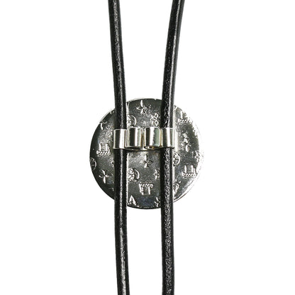 革紐ループタイ 市松模様 白黒 TAMARUSAN