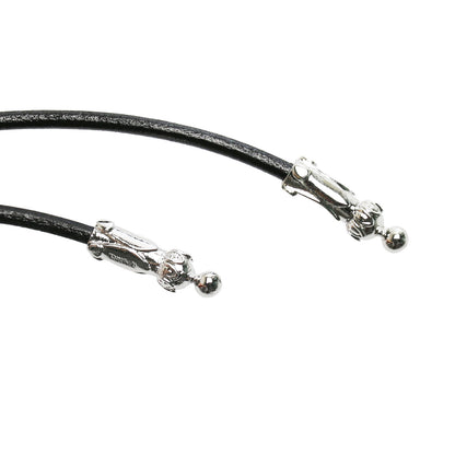 革紐ループタイ 市松模様 白黒 TAMARUSAN