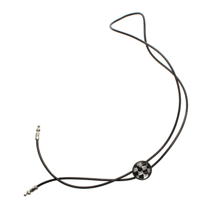 革紐ループタイ 市松模様 白黒 TAMARUSAN