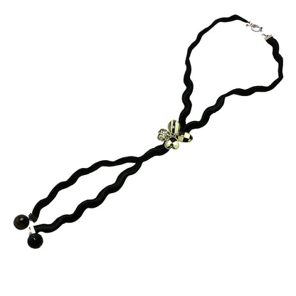 リボンループタイ 蝶 白黒 TAMARUSAN