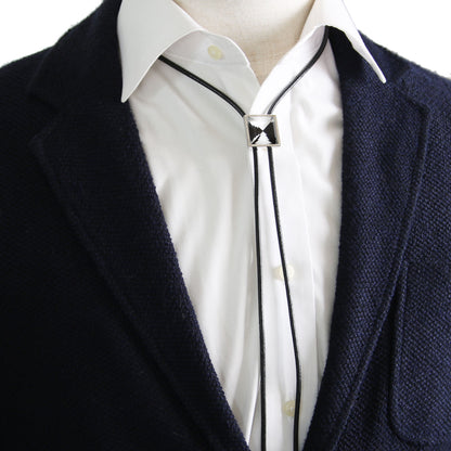 革紐ループタイ 白黒 モダン メンズ TAMARUSAN