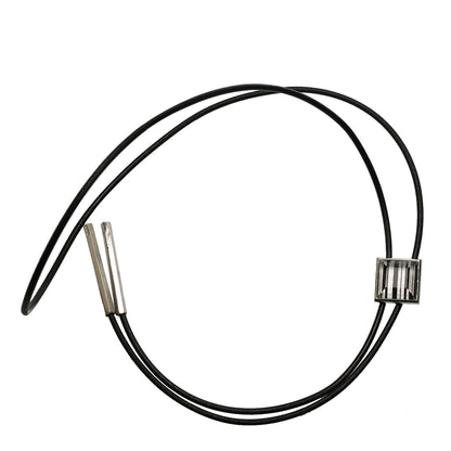 革紐ループタイ 白黒 縞 メンズアクセサリー ループタイ