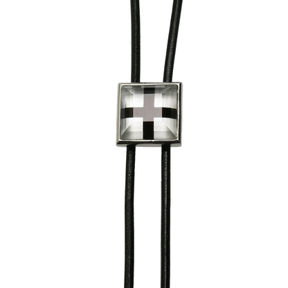 革紐ループタイ 白黒 クロス 十字 メンズ TAMARUSAN