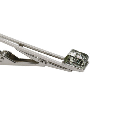 ネクタイピン 白黒 唐草 四角 TAMARUSAN