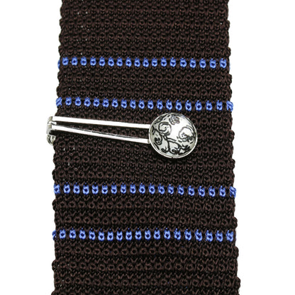 ネクタイピン 唐草 白黒 丸 贈り物 ネクタイピン