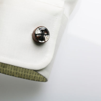 ボタンカバー ユリ カフスボタン 白 TAMARUSAN