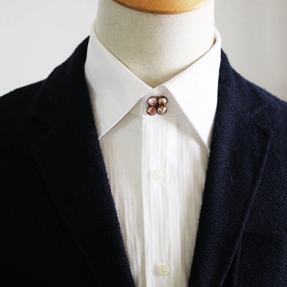 ボタンカバー 花 ピンク 赤 ブローチ ボタンカバー