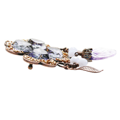 ブローチ 紫 ユリ 花 コサージュ TAMARUSAN