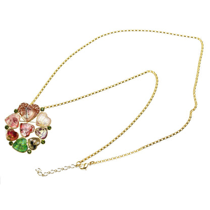 ブローチネックレス ゴールド カラフル マルチカラー TAMARUSAN
