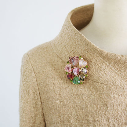 ブローチネックレス ゴールド カラフル マルチカラー TAMARUSAN