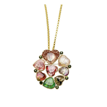 ブローチネックレス ゴールド カラフル マルチカラー TAMARUSAN