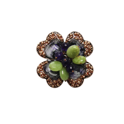 大きいブローチ 紫 ユリ 花 TAMARUSAN