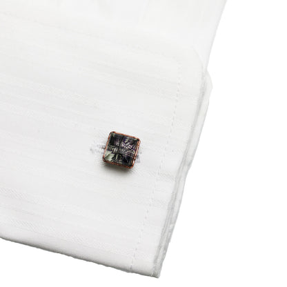 カフスボタン ユリ 紫 四角 メンズ レディース TAMARUSAN