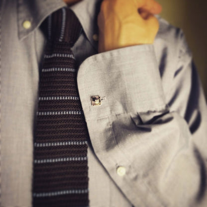 カフスボタン ユリ 紫 四角 メンズ レディース TAMARUSAN