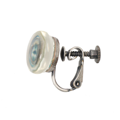 イヤリング 青 ユリ クリップ式 TAMARUSAN