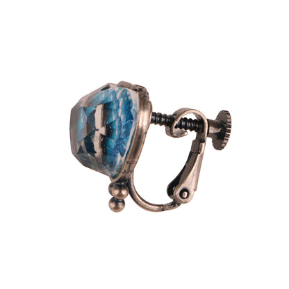 イヤリング 青 ハート ユリ シンプル TAMARUSAN