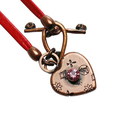 眼鏡ホルダー ハート 赤 革 ネックレス TAMARUSAN