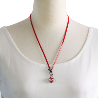 眼鏡ホルダー ハート 赤 革 ネックレス TAMARUSAN