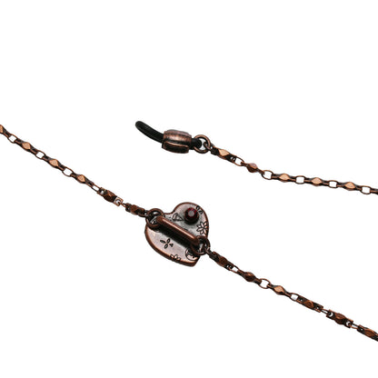 眼鏡チェーン 赤 ユリ ハート 珊瑚（染め） TAMARUSAN