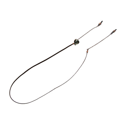 眼鏡チェーン ユリ 革紐 ハート 茶色 TAMARUSAN