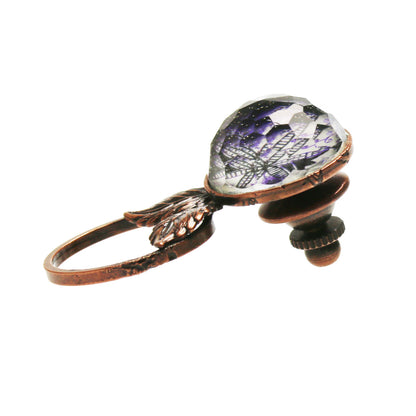 眼鏡ホルダーピンブローチ 紫 ユリ 花 TAMARUSAN