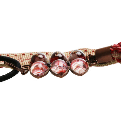 ヘアバンド 赤 リボン 葉っぱ ヘッドバンド