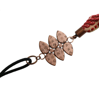 ヘアバンド 赤 リボン 葉っぱ ヘッドバンド