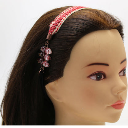 ヘアバンド 赤 リボン 葉っぱ ヘッドバンド