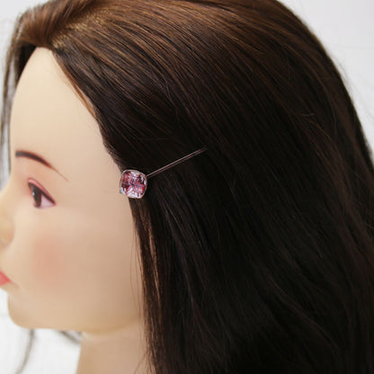 ヘアピン 赤 花 ユリ大人 アンティーク調 高級ヘアピン