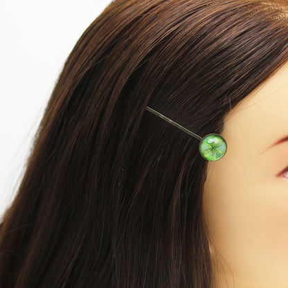 ヘアピン ユリ 緑 丸 樹脂 TAMARUSAN
