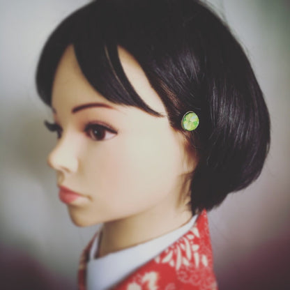 ヘアピン ユリ 緑 丸 樹脂 TAMARUSAN