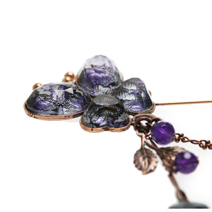 ハットピン 蝶 紫 アメジスト TAMARUSAN