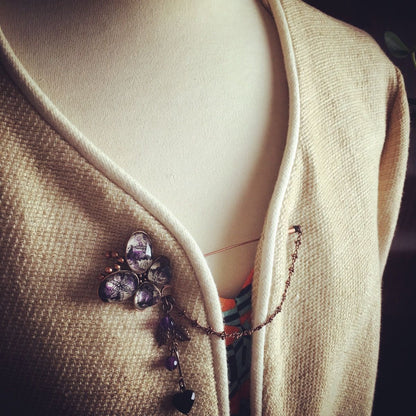 ハットピン 蝶 紫 アメジスト TAMARUSAN