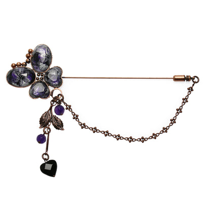 ハットピン 蝶 紫 アメジスト TAMARUSAN