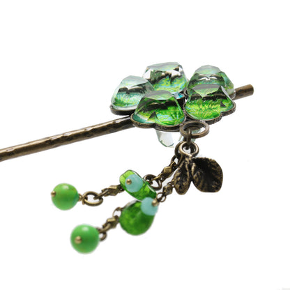 かんざし 花 黄緑 ユリ 一本挿し TAMARUSAN