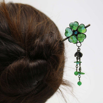 かんざし 花 黄緑 ユリ 一本挿し TAMARUSAN