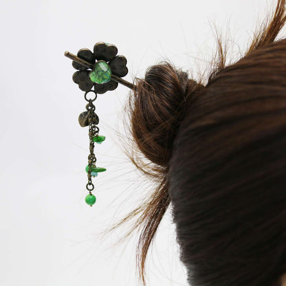 かんざし 花 黄緑 ユリ 一本挿し TAMARUSAN