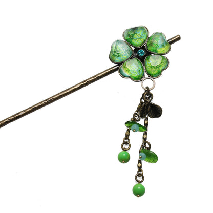 かんざし 花 黄緑 ユリ 一本挿し TAMARUSAN