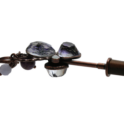 紫 片羽蝶 着せ替え木製かんざし 着せ替えかんざし