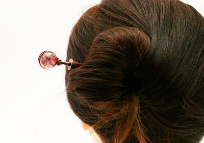 着せ替え玉かんざし 赤 ユリ 木製 和風 TAMARUSAN