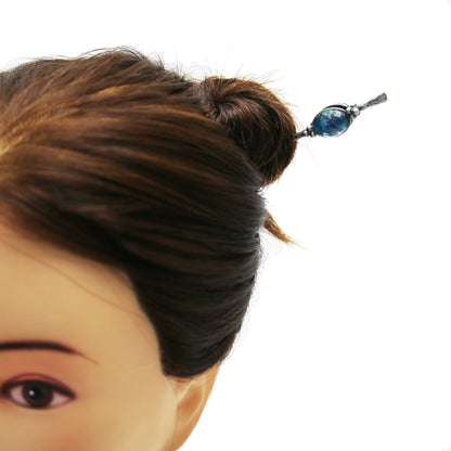 かんざし 青 ユリ 和風 一本挿し TAMARUSAN