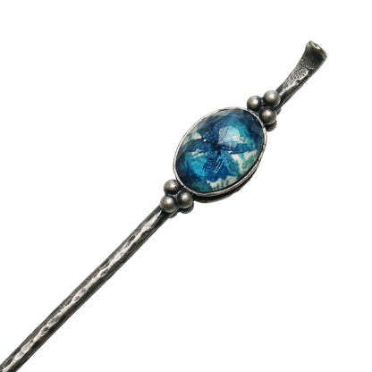 かんざし 青 ユリ 和風 一本挿し TAMARUSAN